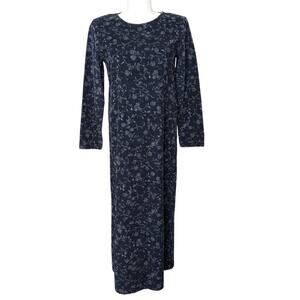 VTG 90s Talbots Corduroy Maxi Dress 12 Empire Waist Boho Cottage Peasant Floral